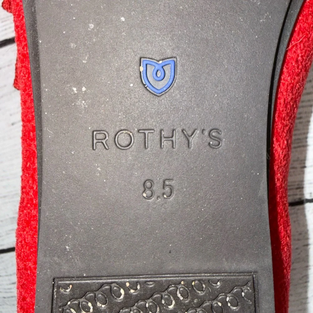 Rothy's The Double Buckle Mary Jane Flats Shoes Red Size 8.5 - Picture 8 of 12